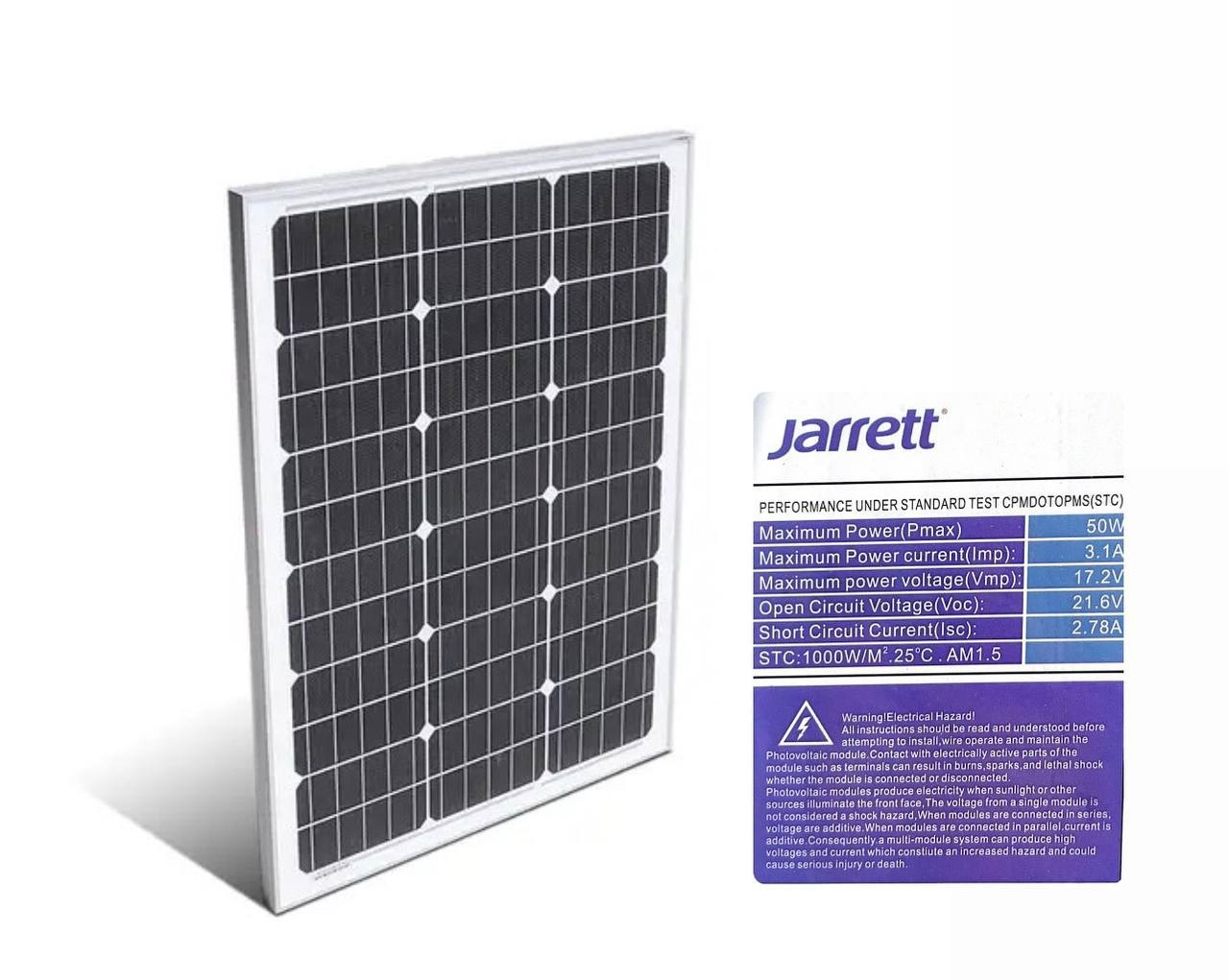 Сонячнапанель Jarret Solar 50 Watt, монокристалічна панель, Solar board
