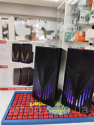 Колонка комп'ютерна Speaker E-1065 Mini Digtal Led, фото 3