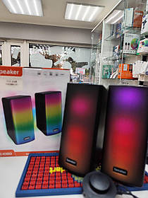 Колонка комп'ютерна Speaker E-1080 Mini Digtal Led (Чорний)