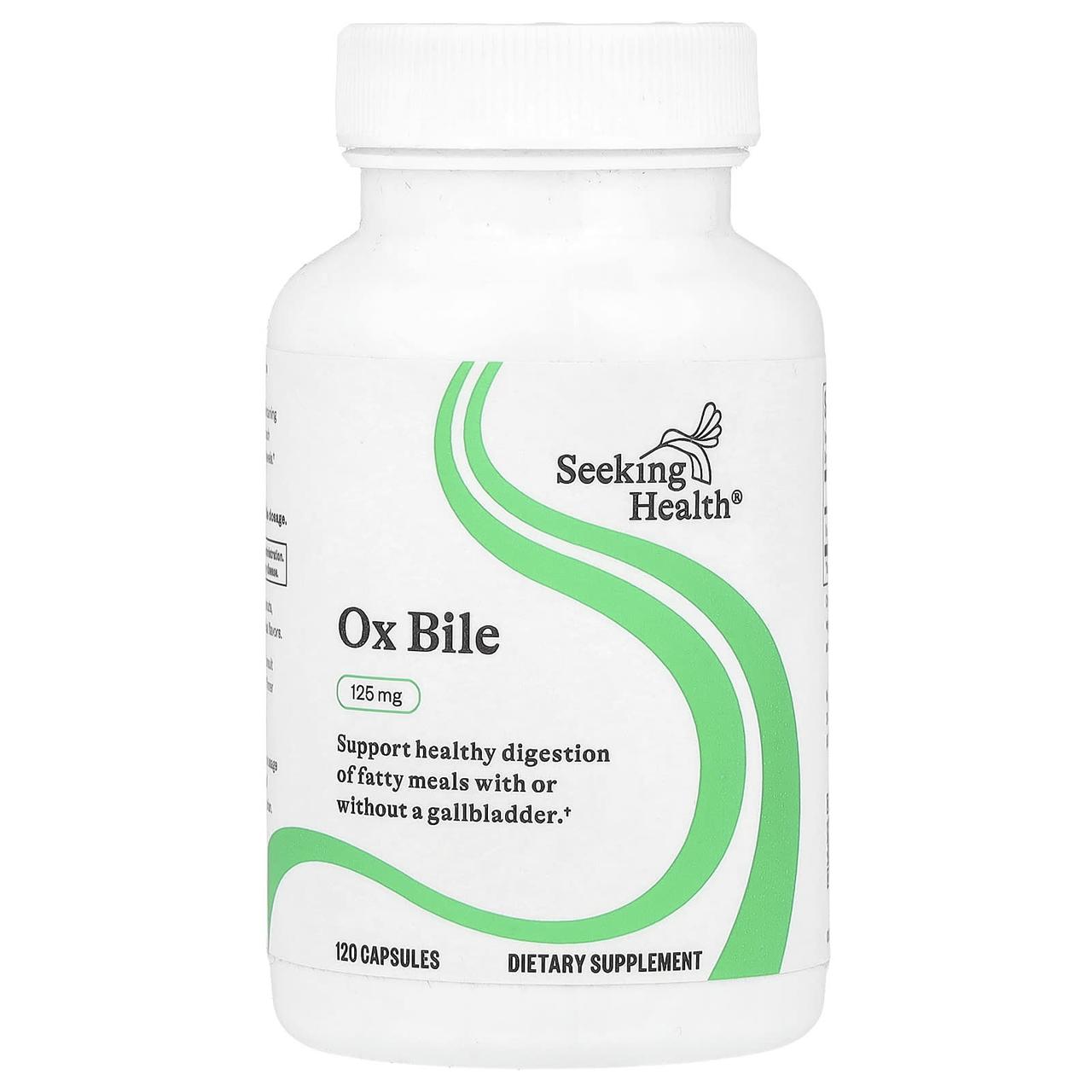 Бичача жовч, Ox Bile, Seeking Health, 125 мг, 120 капсул