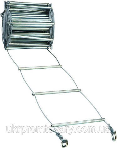 Драбина 11 метрів сталева пожежна рятувальна (500 кг) вогнестійка, фото 1