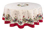 Кругла Новорічна скатертина гобеленова  Ø160 см., фото 2