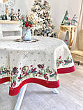 Кругла Новорічна скатертина гобеленова  Ø160 см., фото 3