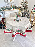 Кругла Новорічна скатертина гобеленова  Ø160 см., фото 5