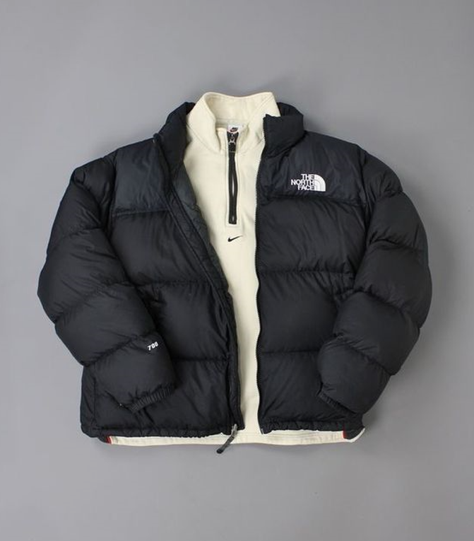 Модна чоловіча зимова куртка пуховик The North Face TNF 700 Норт Фейс ТНФ чорна зима