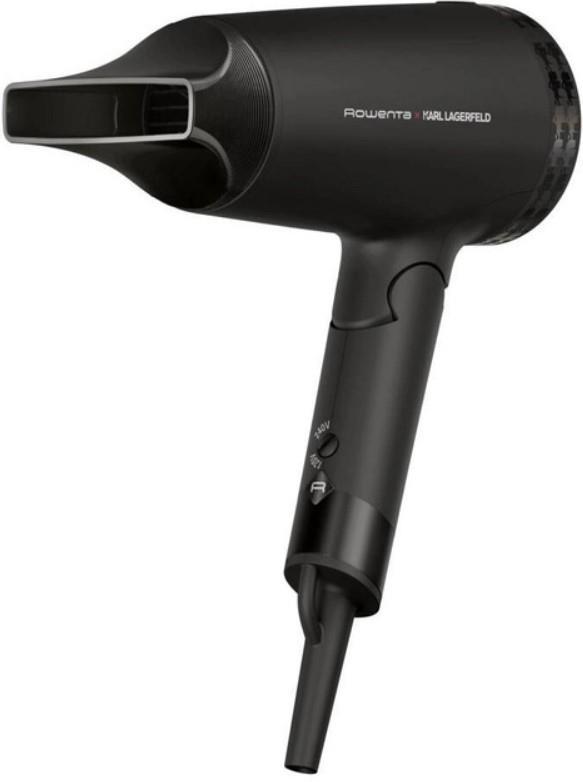 Фен Rowenta Karl Lagerfeld Express Style дорожній, 1600Вт, 2 режими, хол. обдув, складна ручка, чорний