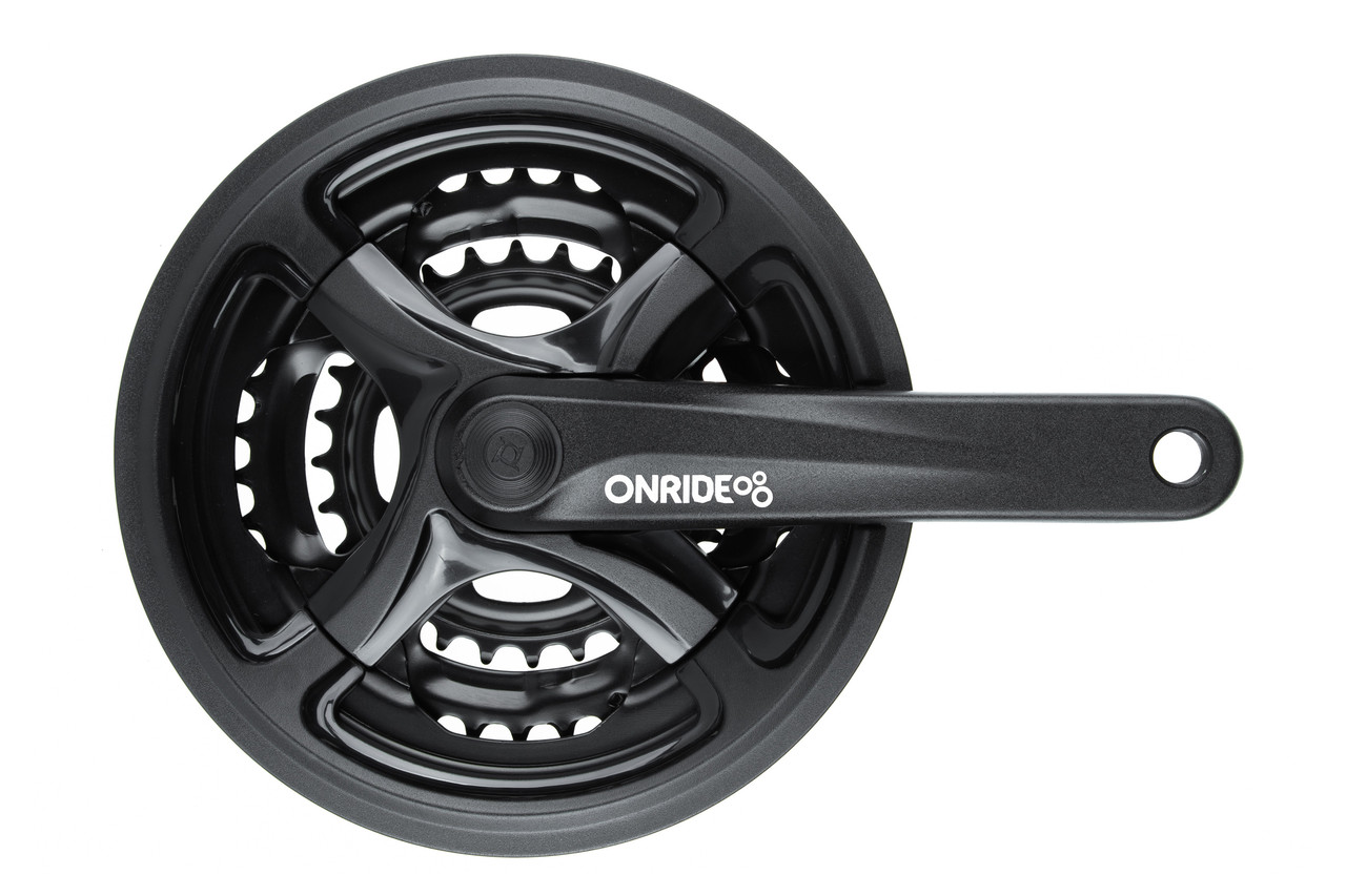 Шатуни ONRIDE Trio 840P, під квадрат, 170мм, 28-38-48T, на 8/7/6 швидкостей, чорні