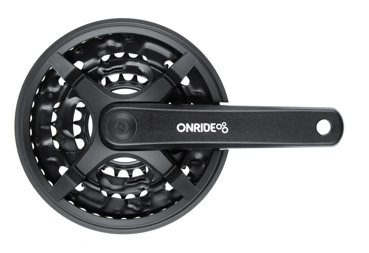 Комплект шатунів ONRIDE Trio 830P, під квадрат, 170 мм, 22-32-42Т, на 8/7/6 шв., чорний