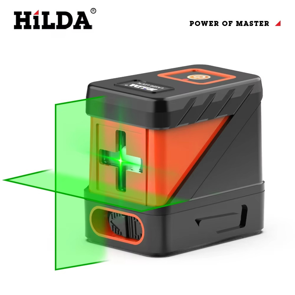 Рівень лазерний, нівелір Hilda LS246, стабілізація, двоосьовий, зелений промінь