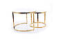 Журнальний столик MUSE II білий еф.мармуру/золото (к-кт), фото 8