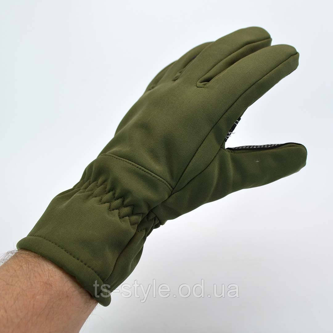 Рукавички тактичні сенсорні зимові Soft Shell олива