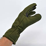 Рукавички тактичні сенсорні зимові Soft Shell олива, фото 3