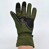Рукавички тактичні сенсорні зимові Soft Shell олива, фото 5