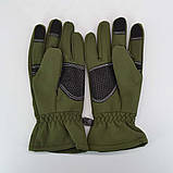 Рукавички тактичні сенсорні зимові Soft Shell олива, фото 10