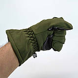 Рукавички тактичні сенсорні зимові Soft Shell олива, фото 9