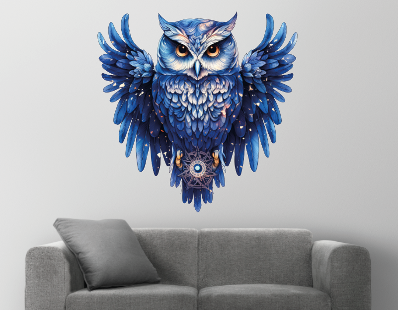 Інтер'єрна наклейка "Синя сова" 60х60 см