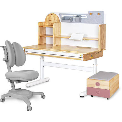 Комплект (L) Mealux Cтол Timberdesk Wood L +Тумба BD-920-2 PN + Крісло Onyx Duo G, фото 1