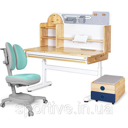 Комплект (L) Mealux Cтол Timberdesk Wood L +Тумба BD-920-2 BL + Крісло Onyx Duo TG, фото 1