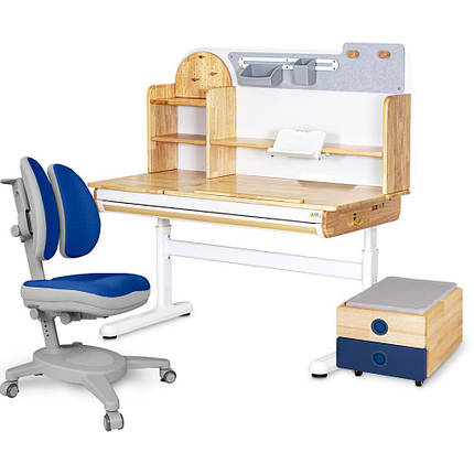 Комплект (L) Mealux Cтол Timberdesk Wood L +Тумба BD-920-2 BL + Крісло Onyx Duo DGB, фото 1