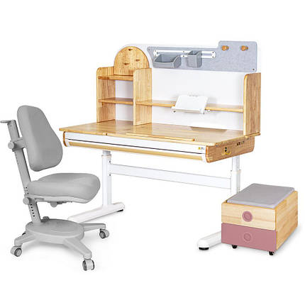 Комплект (L) Mealux Cтол Timberdesk Wood L + Тумба BD-920-2 PN + Крісло Onyx G, фото 1