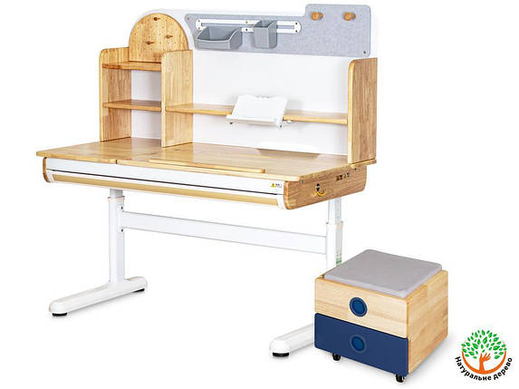 Комплект Mealux Timberdesk L (парта + тумба) BL (арт. BD-690 Wood L+ тумба BD 920 BL), фото 1