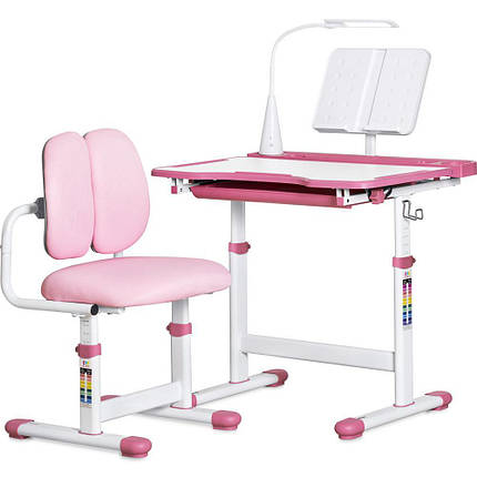Комплект меблів Evo-kids (стіл + стілець + полиця + лампа) BD-23 PN, фото 1