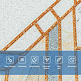 Стінові панелі самоклеючі 3D рельєфна цегла декор стін поліпропілен 68х68 см білі для інтер'єру, фото 3