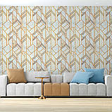 Стінові панелі самоклеючі 3D рельєфна цегла декор стін поліпропілен 68х68 см білі для інтер'єру, фото 4