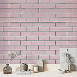 Самоклеючі 3D панелі для стін Рожева цегла зі сріблом 70х70х5 см декоративне покриття інтер'єру стін, фото 7