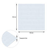 Самоклеючі 3D панелі для стін білі 70х70 см рельєфне покриття з поліпропілену цегла декоративне оформлення інтер'єру, фото 3