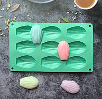 Силіконова форма для випікання Мадлен кольорова форма з 9 штук
