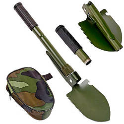 Лопата саперна 5в1 у чохлі, Олива / Туристична лопатка для кемпінгу / Тактична лопата саперка