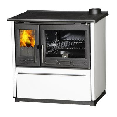 Піч з варильною поверхнею і духовкою Plamen 850 Glas N, 8 кВт, біла