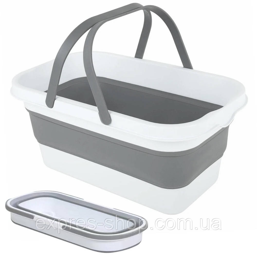 Силіконове відро складне 15л на коліщатках Barrel LY-488 / Універсальне відро для прання та прибирання, фото 1