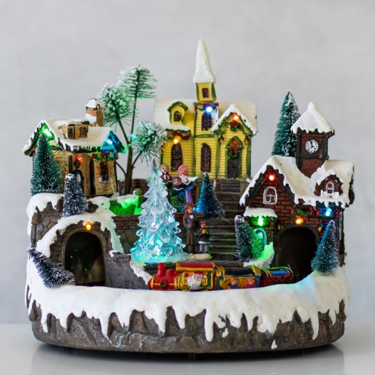 Новорічна музична карусель із підсвіткою 22х22 см 9153-008