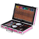 Набір для малювання у валізі 145 предметів, Рожевий / Дитячий набір для творчості, фото 3