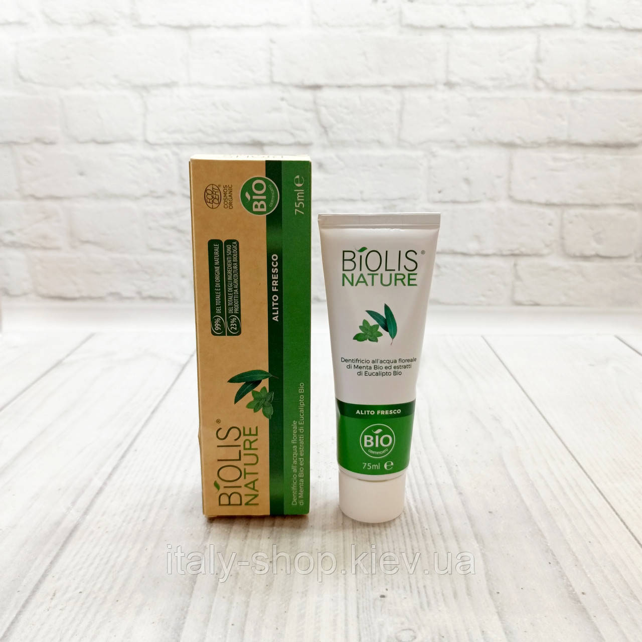BIOLIS NATURE – 99% натуральні інгредієнти! Зубн паста Alito Fresco з м'ятою/колір. водою/евкаліпт Італія