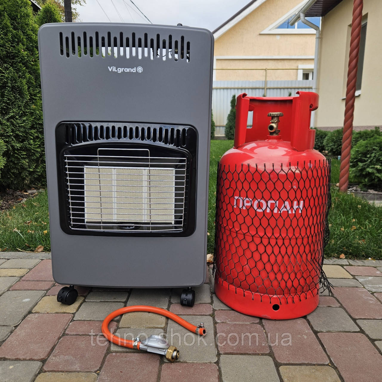 Комплект газовий обігрівач VILGRAND VGH421 + балон 27л, редуктор, шланг