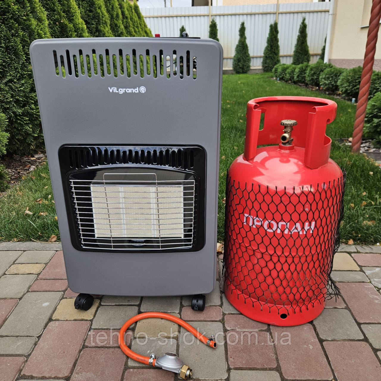 Газовий інфрачервоний обігрівач VILGRAND VGH421 + балон 27л, редуктор, шланг