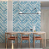 Самоклеючі панелі 3D для стін блакитні декоративні панелі з поліпропілену 70х70 см для інтер'єру, фото 5