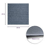 Самоклеюча ковролінова плитка сірого кольору 60х60 см для оздоблення підлоги та стін в інтер'єрі житлових та комерційних приміщень, фото 2