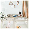 Дитячий манеж ISERE PREMIUM 150x180 бежевий+ двосторонній поролоновий килим + 50 кульок + сумка + органайзер, фото 9