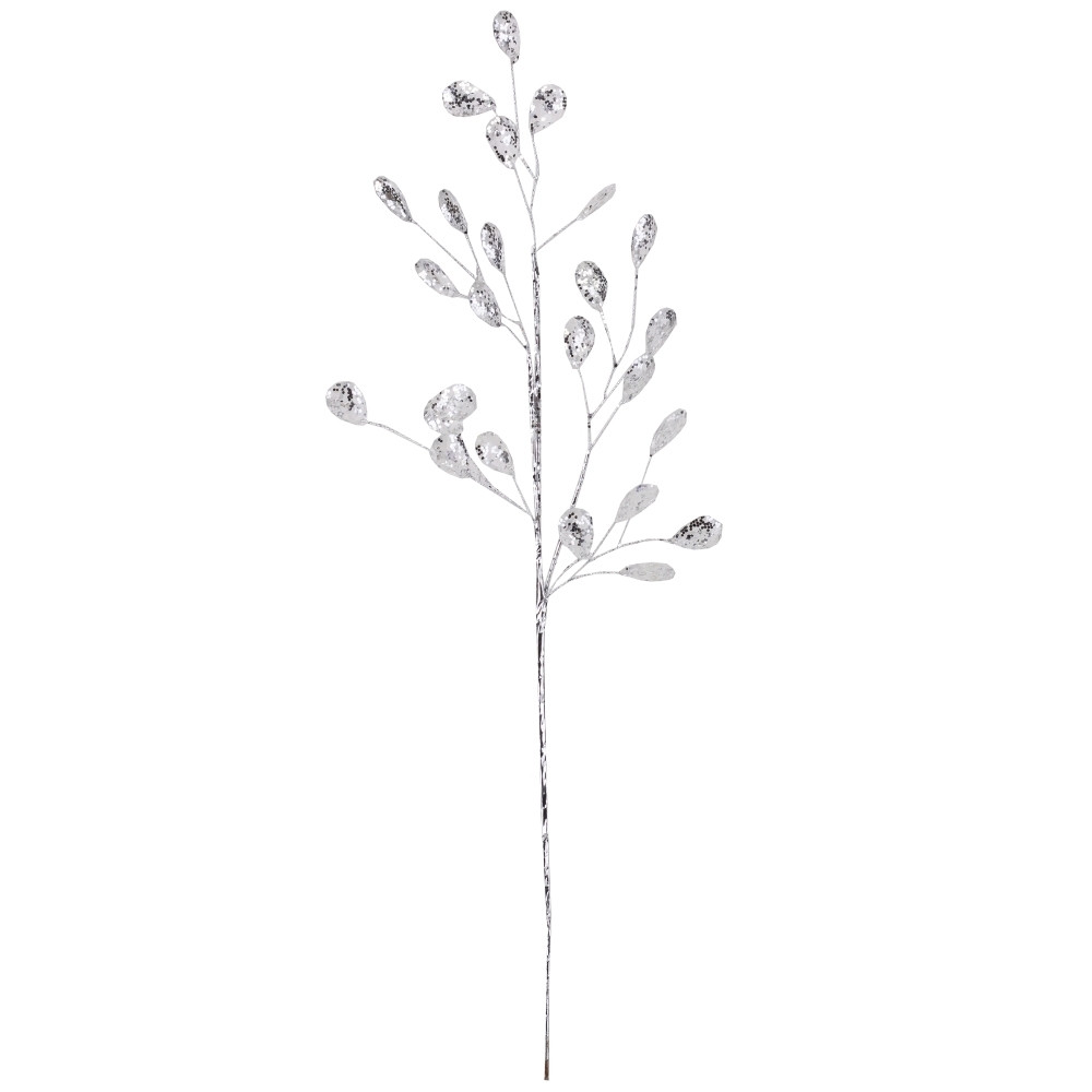 Декоративна гілка "Срібне сяйво", 38 см, фото 1