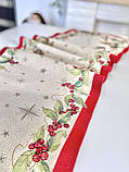Доріжка раннер на стіл Новорічна  37x100 см., гобелен, фото 4