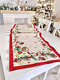 Доріжка раннер на стіл Новорічна  37x100 см., гобелен, фото 5