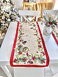 Доріжка раннер на стіл Новорічна  37x100 см., гобелен, фото 7