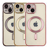 Чохол TPU Metallic Chrome Full Camera with Magsafe для iPhone 15 Колір Chrome Black, фото 2