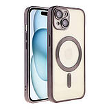 Чохол TPU Metallic Chrome Full Camera with Magsafe для iPhone 15 Колір Chrome Black, фото 3