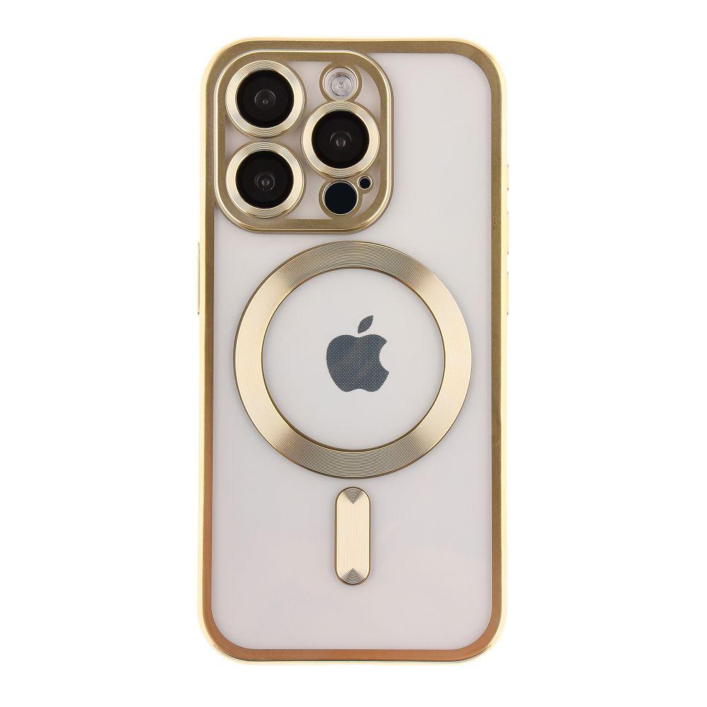 Чохол TPU Metallic Chrome Full Camera with Magsafe для iPhone 12 Pro Колір Chrome Gold, фото 1