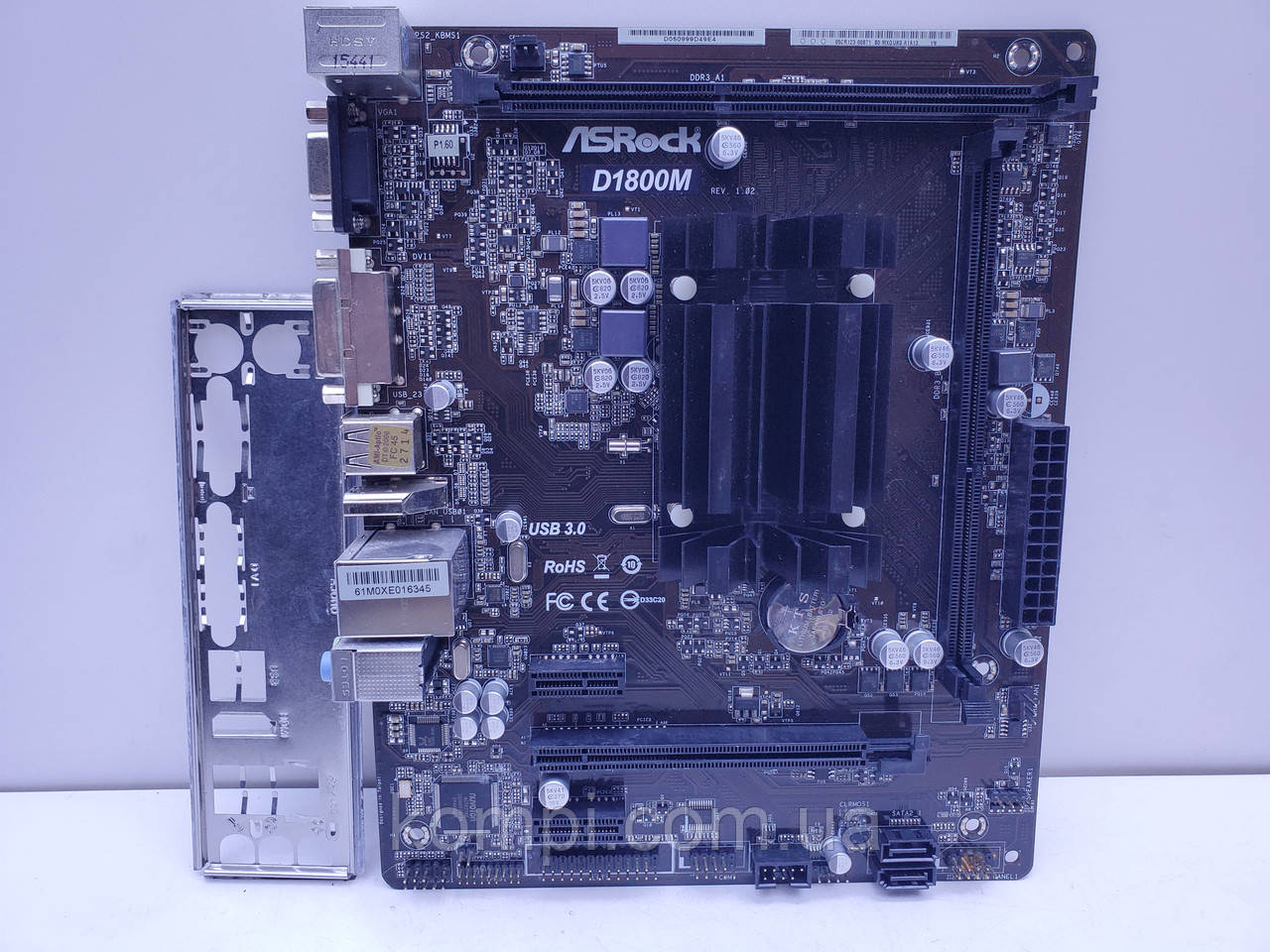 Материнська плата ASRock D1800M (Intel Celeron J1800 (4 х 2,00 − 2,41 ГГц,mini-ITX, DDR3,б/у)